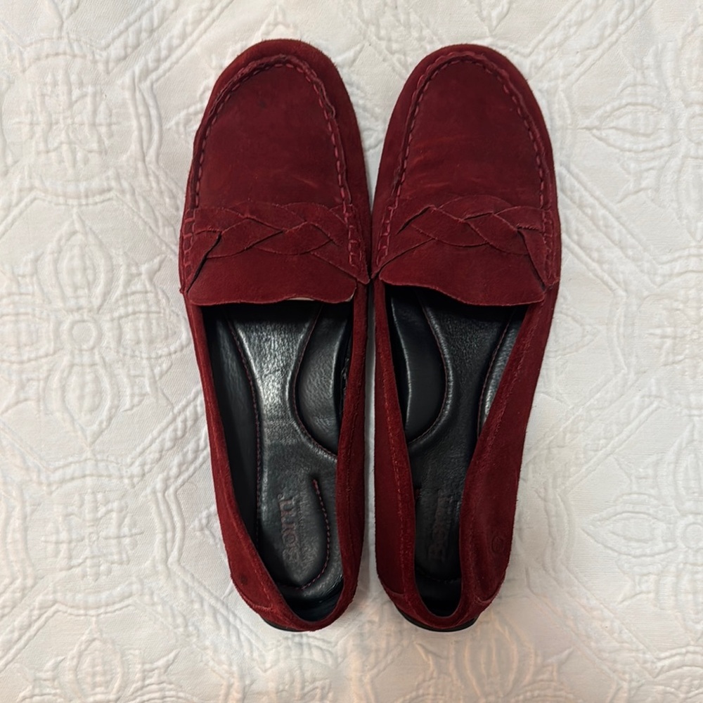 Born Burgundy Suede Loafers